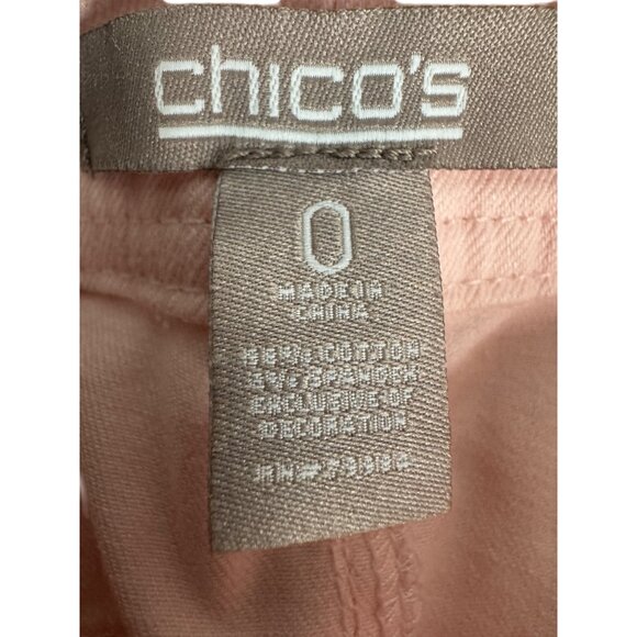 2/$30 Chicos size 0 Pink Straight-Leg Jeans - Picture 3 of 16